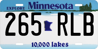 MN license plate 265RLB