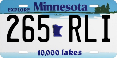 MN license plate 265RLI