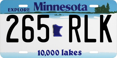 MN license plate 265RLK