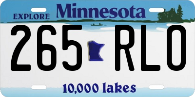 MN license plate 265RLO