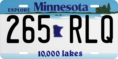 MN license plate 265RLQ