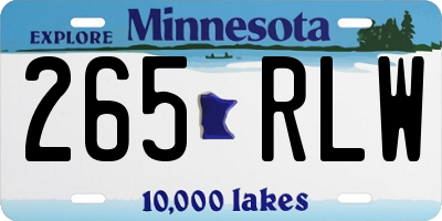 MN license plate 265RLW