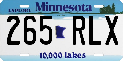 MN license plate 265RLX