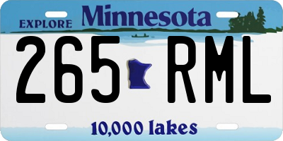 MN license plate 265RML