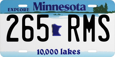 MN license plate 265RMS