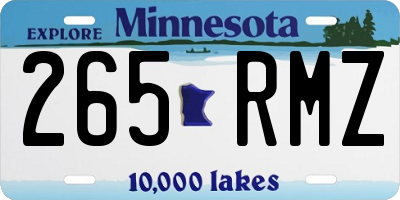 MN license plate 265RMZ