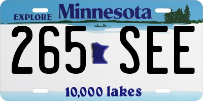 MN license plate 265SEE