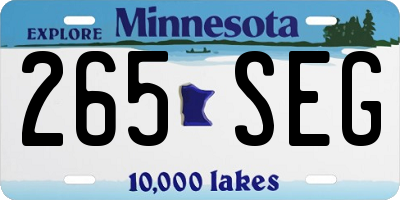 MN license plate 265SEG