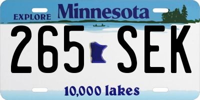 MN license plate 265SEK