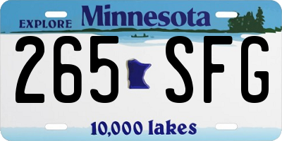 MN license plate 265SFG