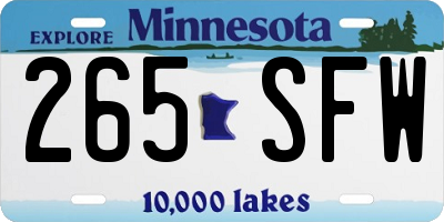 MN license plate 265SFW