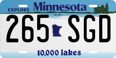 MN license plate 265SGD