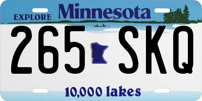 MN license plate 265SKQ
