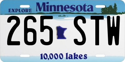 MN license plate 265STW