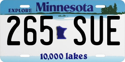 MN license plate 265SUE