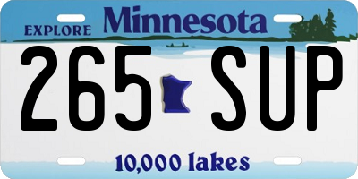 MN license plate 265SUP