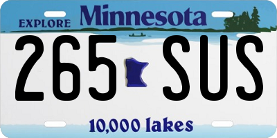 MN license plate 265SUS