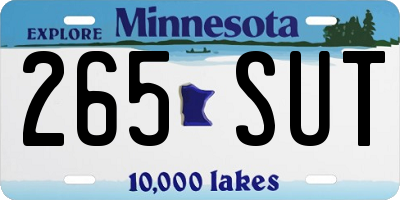 MN license plate 265SUT