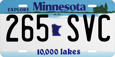 MN license plate 265SVC