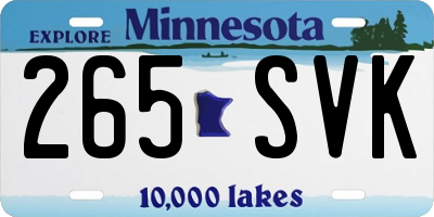 MN license plate 265SVK