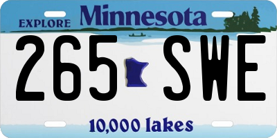 MN license plate 265SWE