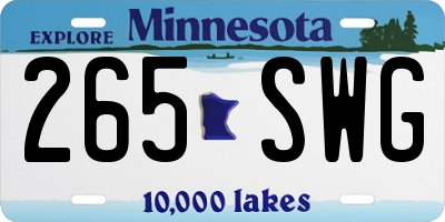 MN license plate 265SWG