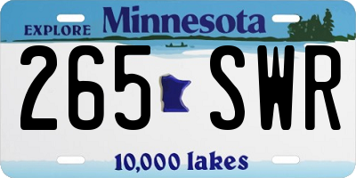 MN license plate 265SWR