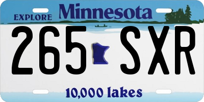 MN license plate 265SXR