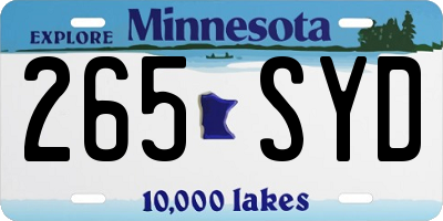 MN license plate 265SYD