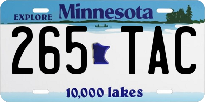 MN license plate 265TAC