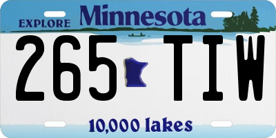 MN license plate 265TIW