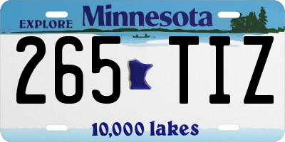 MN license plate 265TIZ