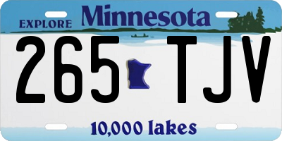 MN license plate 265TJV