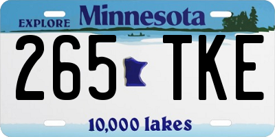 MN license plate 265TKE