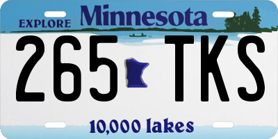 MN license plate 265TKS