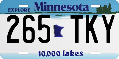 MN license plate 265TKY