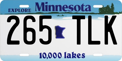 MN license plate 265TLK