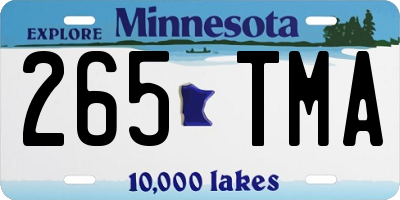 MN license plate 265TMA