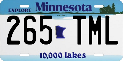 MN license plate 265TML
