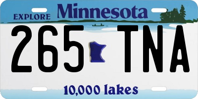 MN license plate 265TNA
