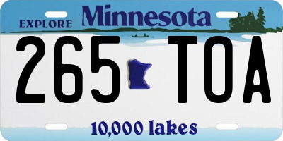 MN license plate 265TOA