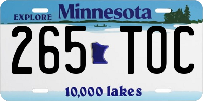 MN license plate 265TOC