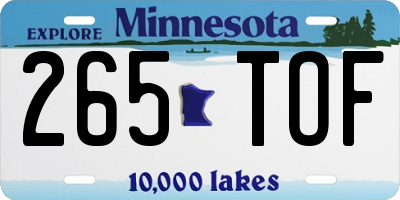MN license plate 265TOF
