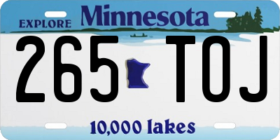 MN license plate 265TOJ