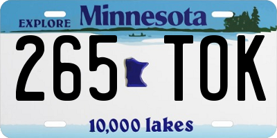 MN license plate 265TOK