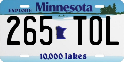 MN license plate 265TOL