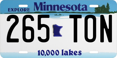 MN license plate 265TON