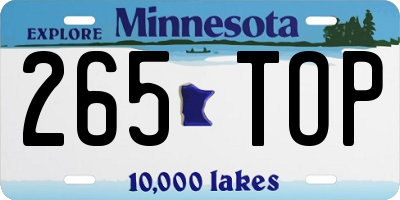 MN license plate 265TOP