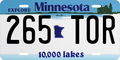 MN license plate 265TOR