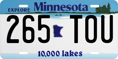 MN license plate 265TOU